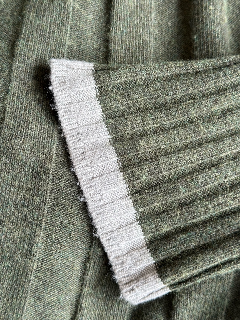 Anthropologie Arsenau Olive Green Ribbed Mock-Neck Sweater Dress - Picture 4 of 9